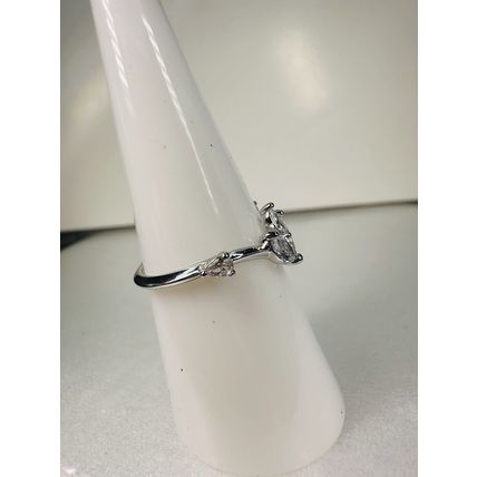 Ring Bomb Party Sz6 RBP Petite Ring Colorless Gem Cluster Rhodium Pl
