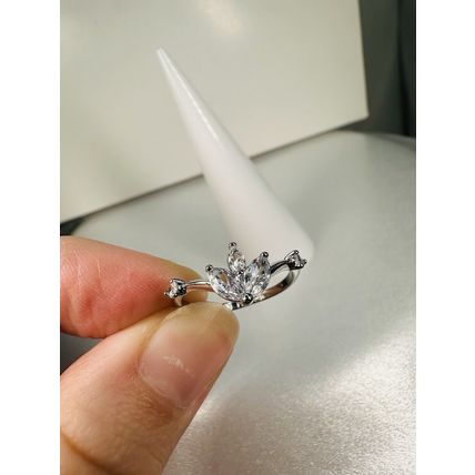 Ring Bomb Party Sz6 RBP Petite Ring Colorless Gem Cluster Rhodium Pl