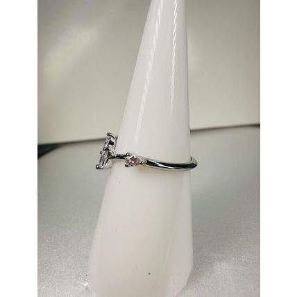 Ring Bomb Party Sz6 RBP Petite Ring Colorless Gem Cluster Rhodium Pl
