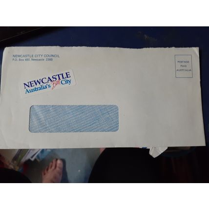 commercial pre paid envelope postally used newcastle city council