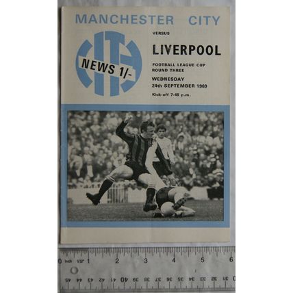1969 programme Manchester City v. Liverpool, League Cup round three