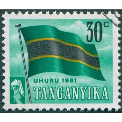 Tanganyika 1961 30c black, emerald & yellow SG112 CTO