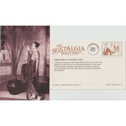 Postcard High Fashion 1920 Evening Dress Hyde Park Hotel Clothes - Nostalgia