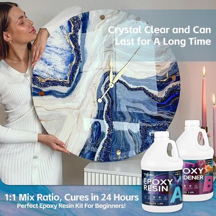 Epoxy Resin Kit 1 Gallon, Deep Pour Epoxy Resin,Crystal Clear&High Gloss, Strong