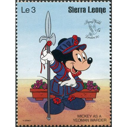 Sierra Leone. 1990. Mickey as a Yeoman Warder (MNH **) Stamp