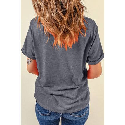 Gray Sunflower Cowgirl Boots Print Western Fashion T Shirt