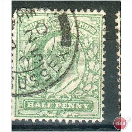 GB stamps 1902-10 -1/2d SG215 Sussex cancel 5
