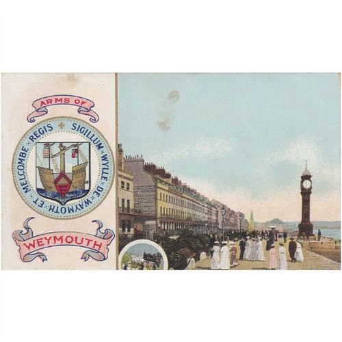 Arms of Weymouth,Jubilee Clock Tower Dorset Postcard Dor6704
