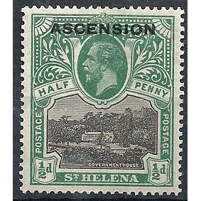 Ascension Island 1922 SG1 1/2d Black & Green Mounted Mint .. ..