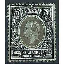 East Africa & Uganda Prot 1912 SG52a 75c Black/Green White Back Fine Used . ..
