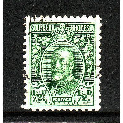 SOUTHERN RHODESIA 1931 SG 15a 1/2d GREEN FINE USED#2