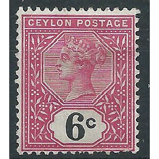 Ceylon 1899 SG258 6c Rose & Black Mounted Mint.. .