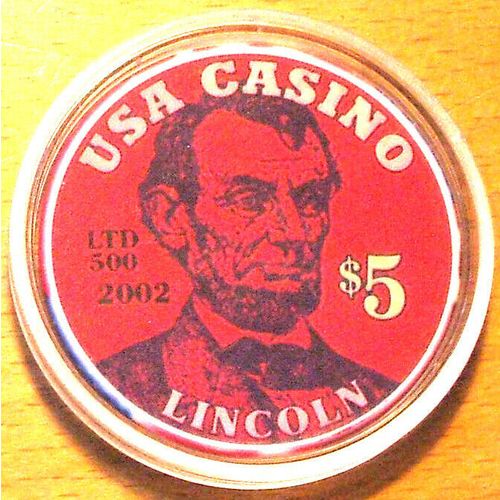 Abraham Lincoln $5. Poker Chip Golf Ball Marker - LTD 1 of 500 - 2002