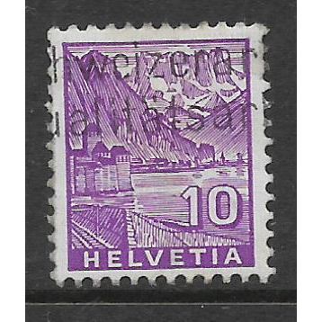 SWITZERLAND 1934 LANDSCAPES 10c MAUVE CHILLON CASTLE SG 352 FINE USED#2