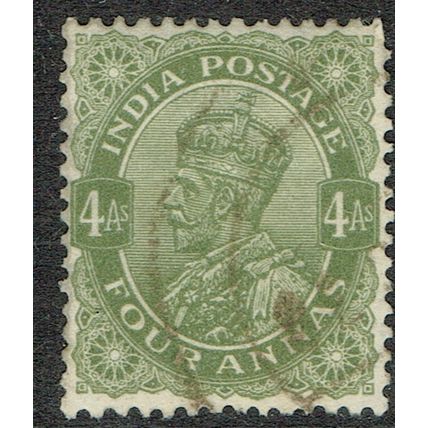 India 1926 4a Pale Sage Green SG210 FU