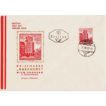 Austria. FDC. 1958 1s50 S.G.1307 Used/Unaddressed