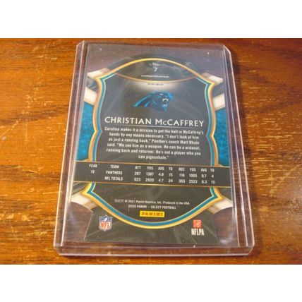 2020 Select, Die Cut Prizm, blue checker, CHRISTAIN McCAFFREY, Panthers #7
