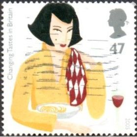 2005 Changing Tastes in Britain. 47p Value.Woman Eating Pasta. Fine Used.