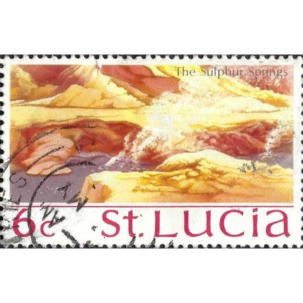 ST LUCIA, The sulphur springs, orange 1970, 6c