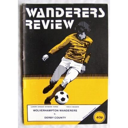 1985 programme Wolverhampton Wanderers v. Derby County