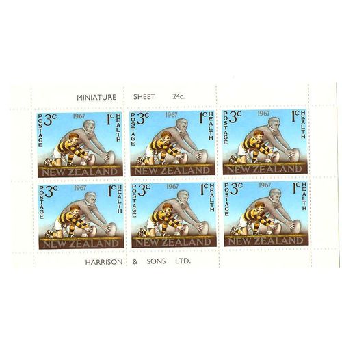 New Zealand 1967 Health set 3 c block of 6 mint