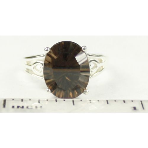 Smoky Quartz, 925 Sterling Silver Ring, SR139