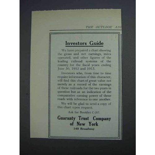 1914 Guaranty Trust Company of New York Ad - Investors