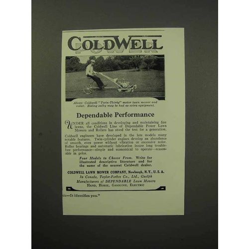 1930 Coldwell Twin-Thirty Motor Lawn Mower Ad