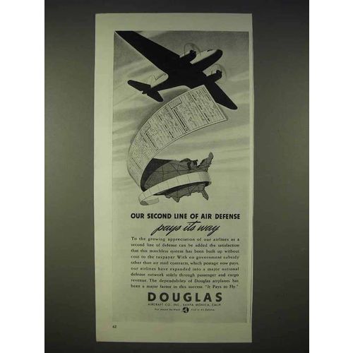 1940 Douglas Aircraft Ad - Second Line of Air Defense