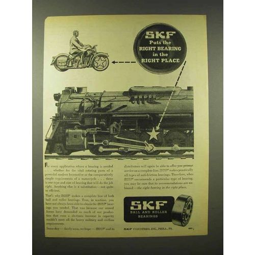 1945 SKF Ball and Roller Bearings Ad - Right Place