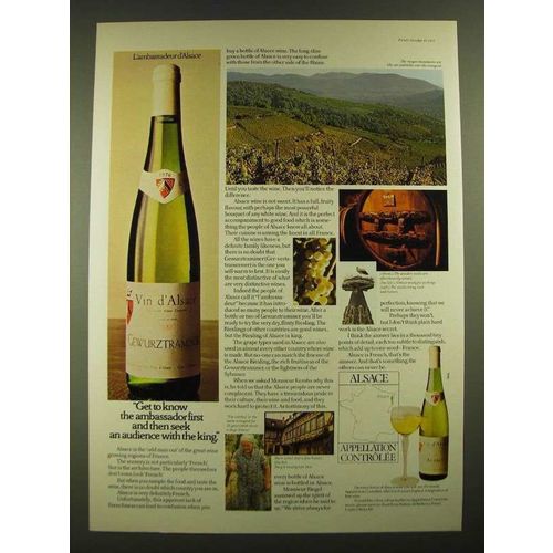 1977 French Vin d'Alsace Wine Ad - Get to know the Ambassador
