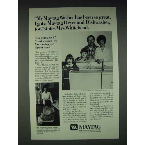 1981 Maytag Washer and Dryer, Dishwasher Ad