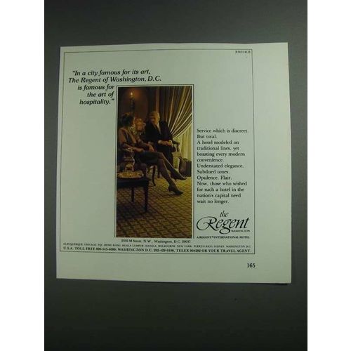 1984 The Regent Hotel Ad - City Famous For Its Art