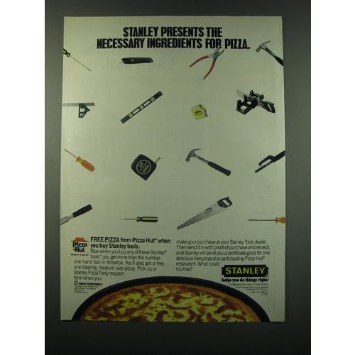 1988 Stanley Tools & Pizza Hut Pizza Ad