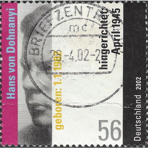 GERMANY, Hans von Dohnanyi, Resistance fighter, violet & black 2002, 0.56, #5