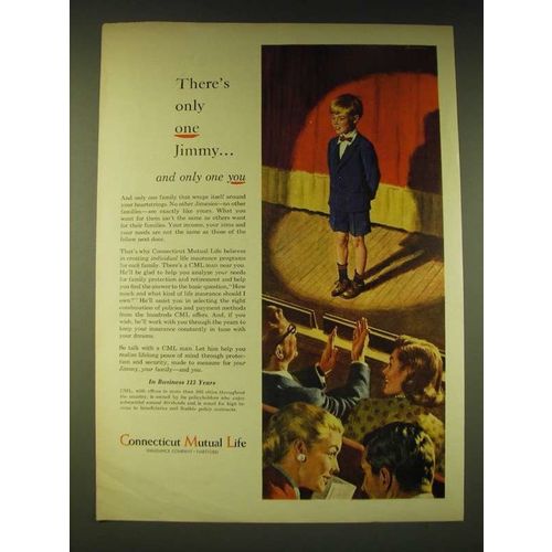 1960 Connecticut Mutual Life Insurance Ad - There's only one Jimmy