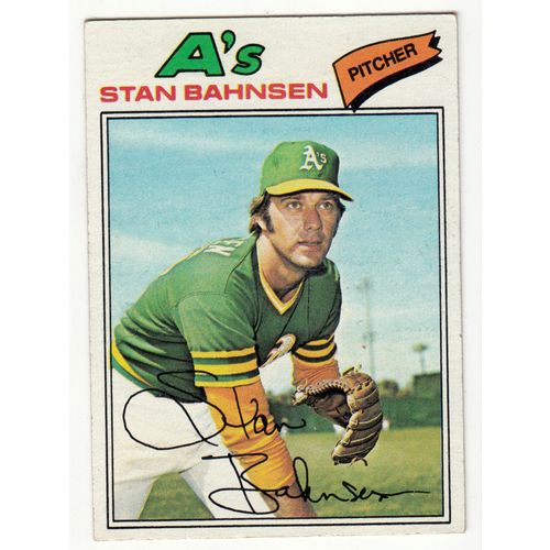 1977 Topps baseball card 383 Stan Bahnsen - Athletics