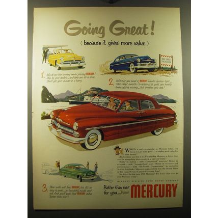 1950 Mercury Cars Ad - Going great