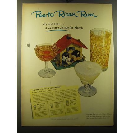 1950 Puerto Rican Rum Ad - Puerto Rican Rum dry and light.. A welcome change