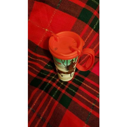 DISNEYLAND CHRISTMAS TRAVEL MUG CUP W/ LID MICKEY ON SLEIGH W/ HORSE~NEW~2019