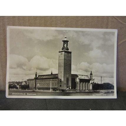 STADSHUSET, STOCKHOLM, SWEDEN used postcard RP 1948 postmark