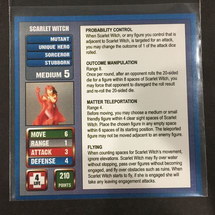 Heroscape: Custom Scarlet Witch figure & card