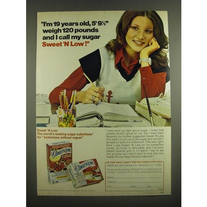 1973 Sweet 'N Low Sugar Substitute Ad - I'm 19 years old, weigh 120 pounds