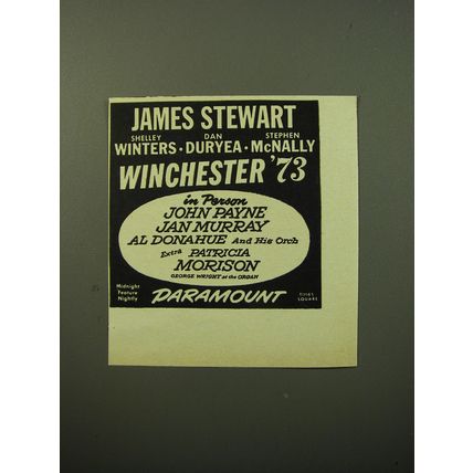 1950 Winchester '73 Movie Advertisement - James Stewart Shelley Winters