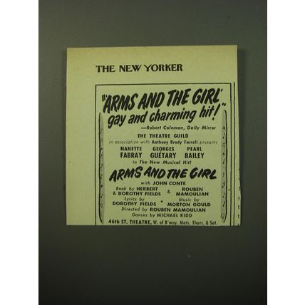 1950 Arms and the Girl Play Ad - Gay and charming hit