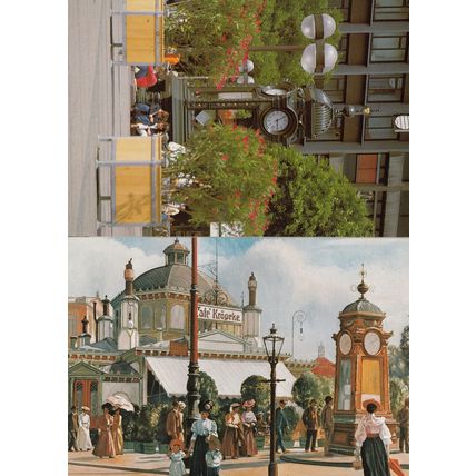 Hannover Cafe Kropcke German City Clock 2x Postcard s