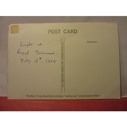 KING'S TROOP ARTILLERY at BUCKINGHAM PALACE London used postcard 1978 military =