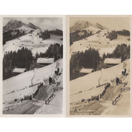 Partie In Adelboden Switzerland Antique & RPC 2x Postcard s