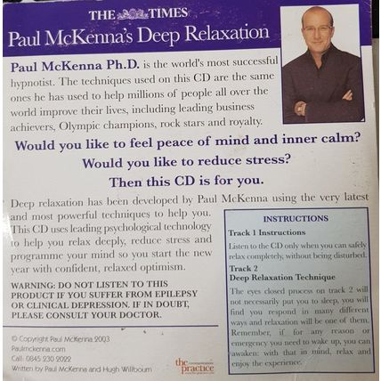 Paul McKenna Audio CD Book Audiobook Promo The Times Deep Relaxation Rare