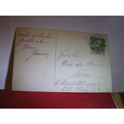 PRETTY YOUNG LADY antique German portrait photograph postcard 1908 pm =